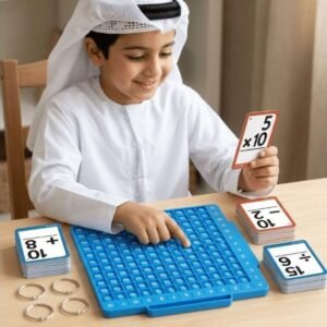 بطاقات تعليمية للحساب مع لوحة أرقام